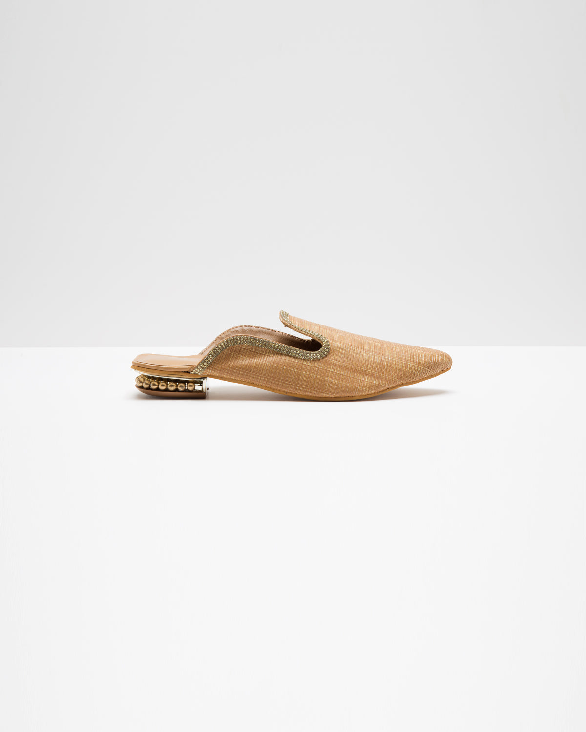 CC Mule Beige Quilted Calfskin