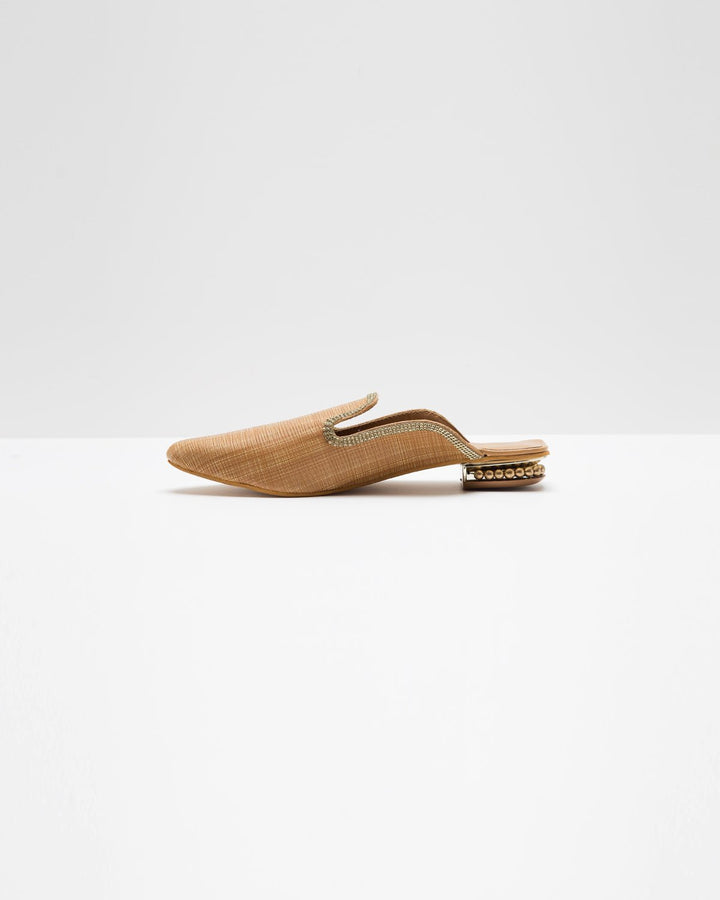 Fine Textured Beige Mules - WindlustMules