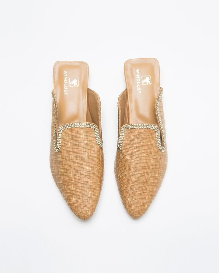 Fine Textured Beige Mules - WindlustMules