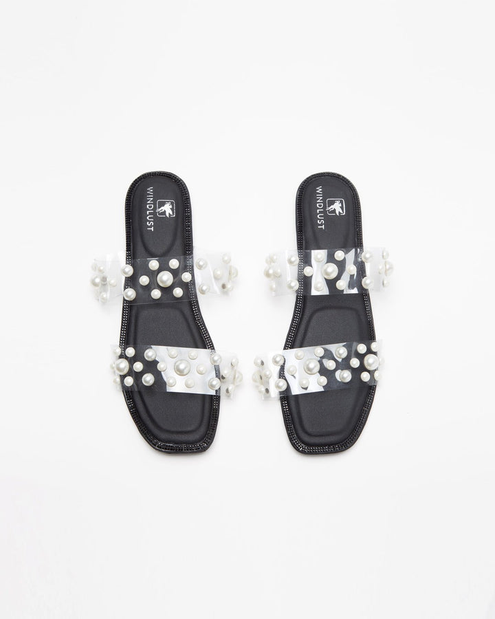 Heavenly Pearl Flats - Black (Classic Collection) - WindlustFlats