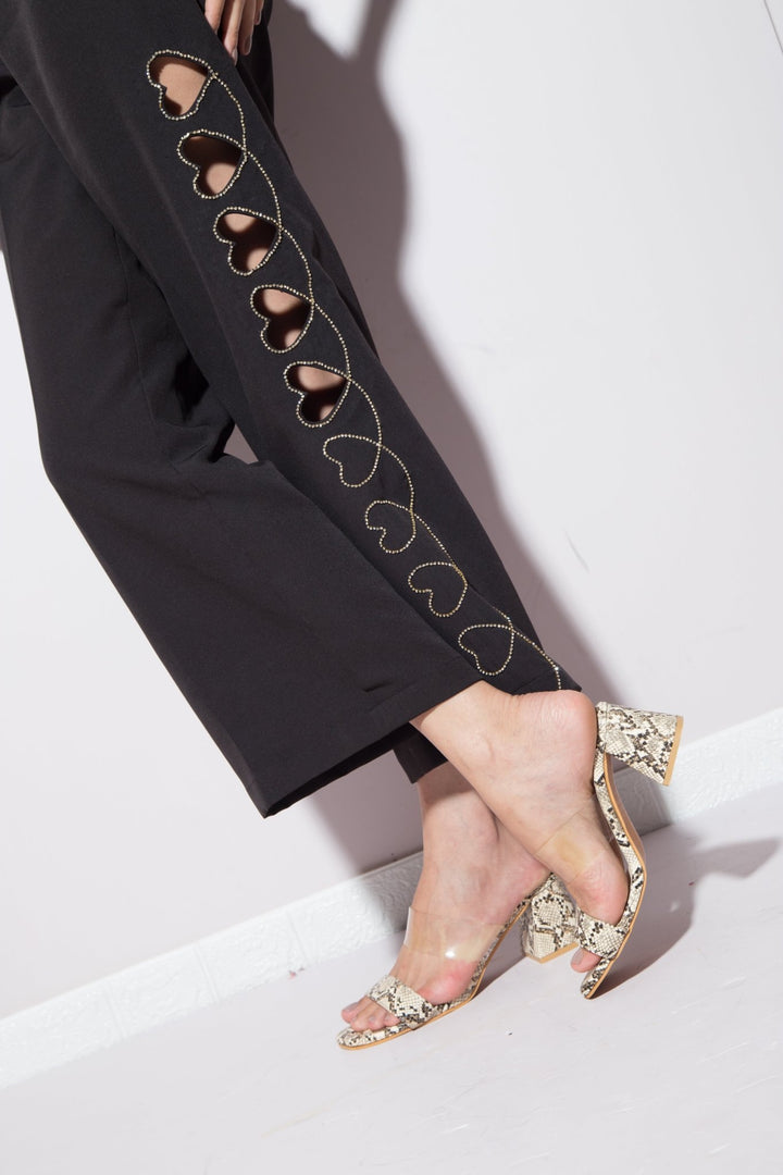 Snake Print 2 Strap Heels - Light Gold - WindlustHeels