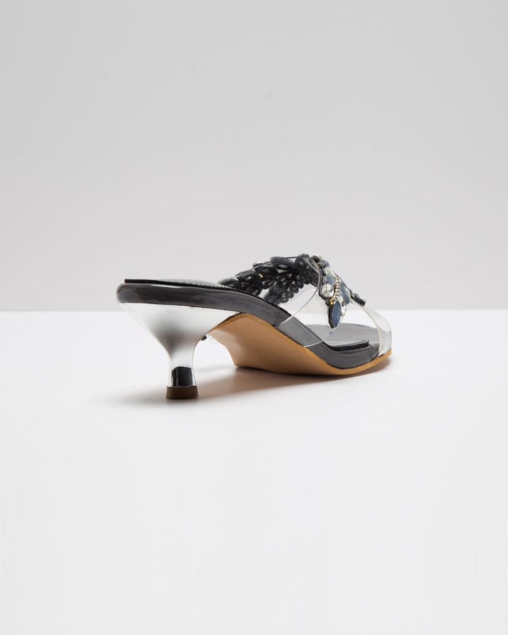 Stone Embellished Pumps - Titanium Grey - WindlustHeels